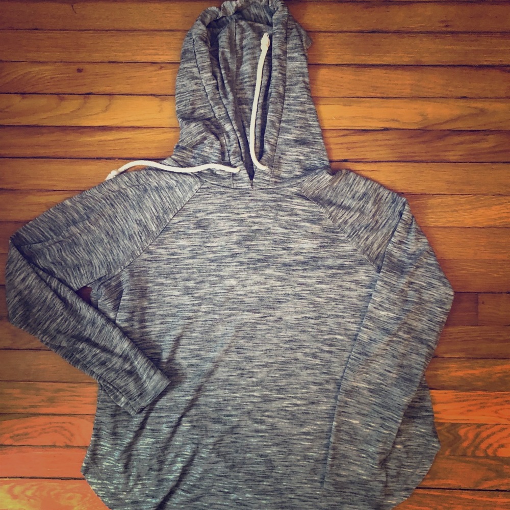 Grey pull over hoodie